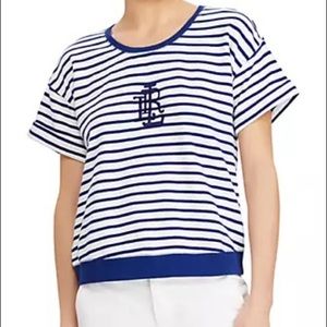 Lauren Ralph Lauren Beaded Striped Terry Top - Size L